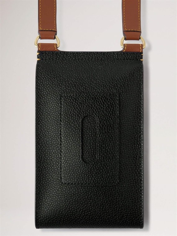 Mulberry Mini Antony Black & Cognac Eco Scotchgrain and Flat Calf